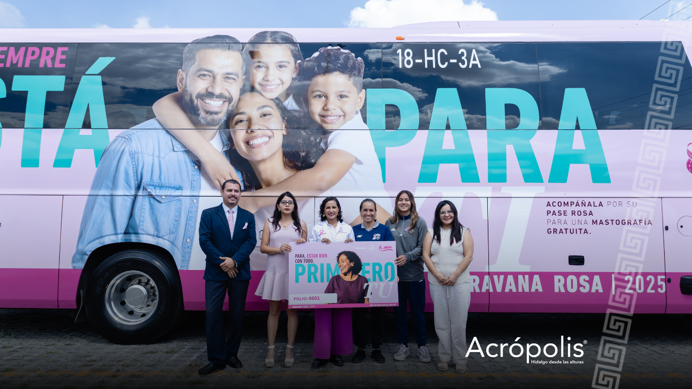 Caravana Rosa ADO 2025 llega a Pachuca para fortalecer la detección oportuna del cáncer de mama