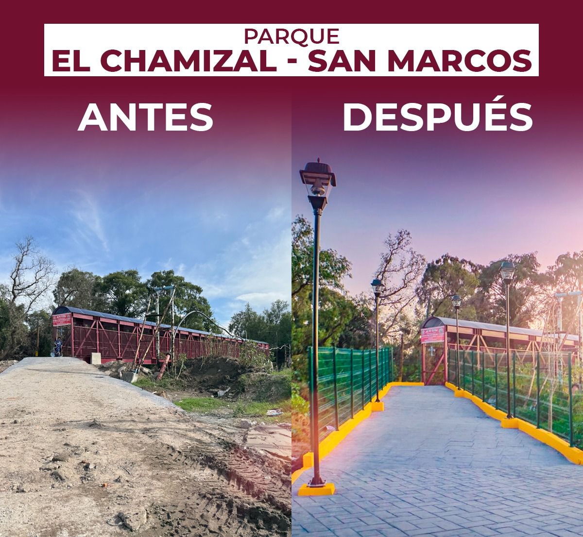 El gobierno municipal de Tula dignifica el parque el Chamizal-San Marcos con una inversión superior a los 4 millones de pesos