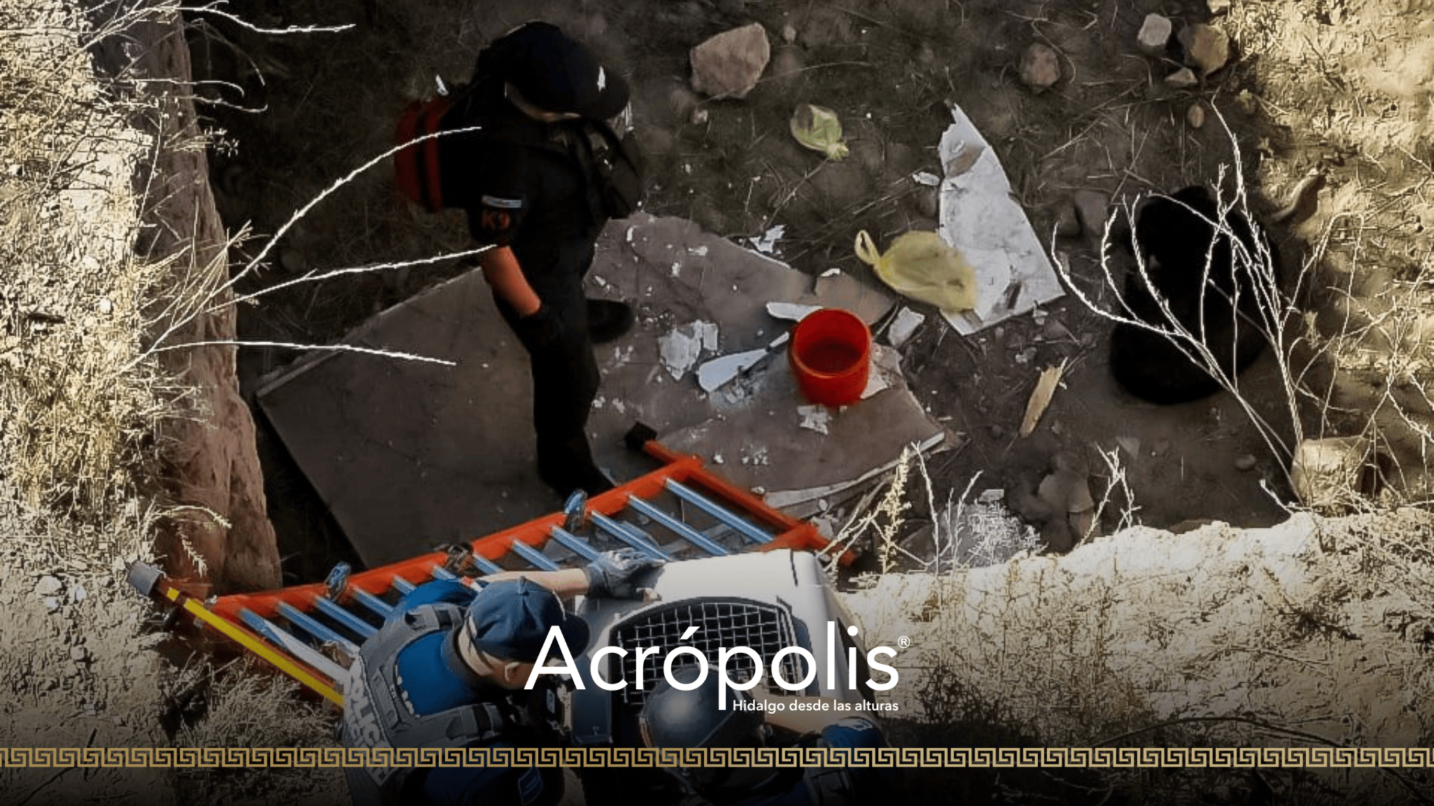 Con apoyo de drones, Seguridad Pública de Pachuca rescata a canino en La Loma